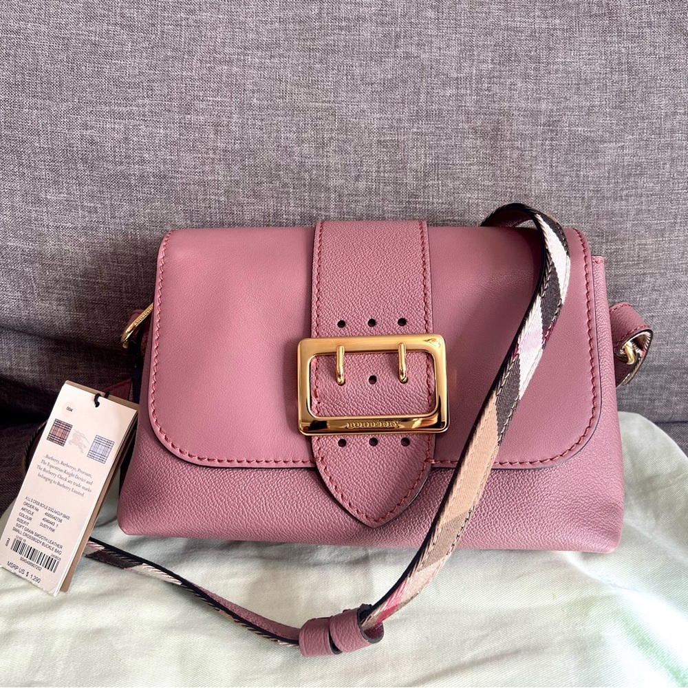 Burberry dusty pink soft grain buckle crossbody bag